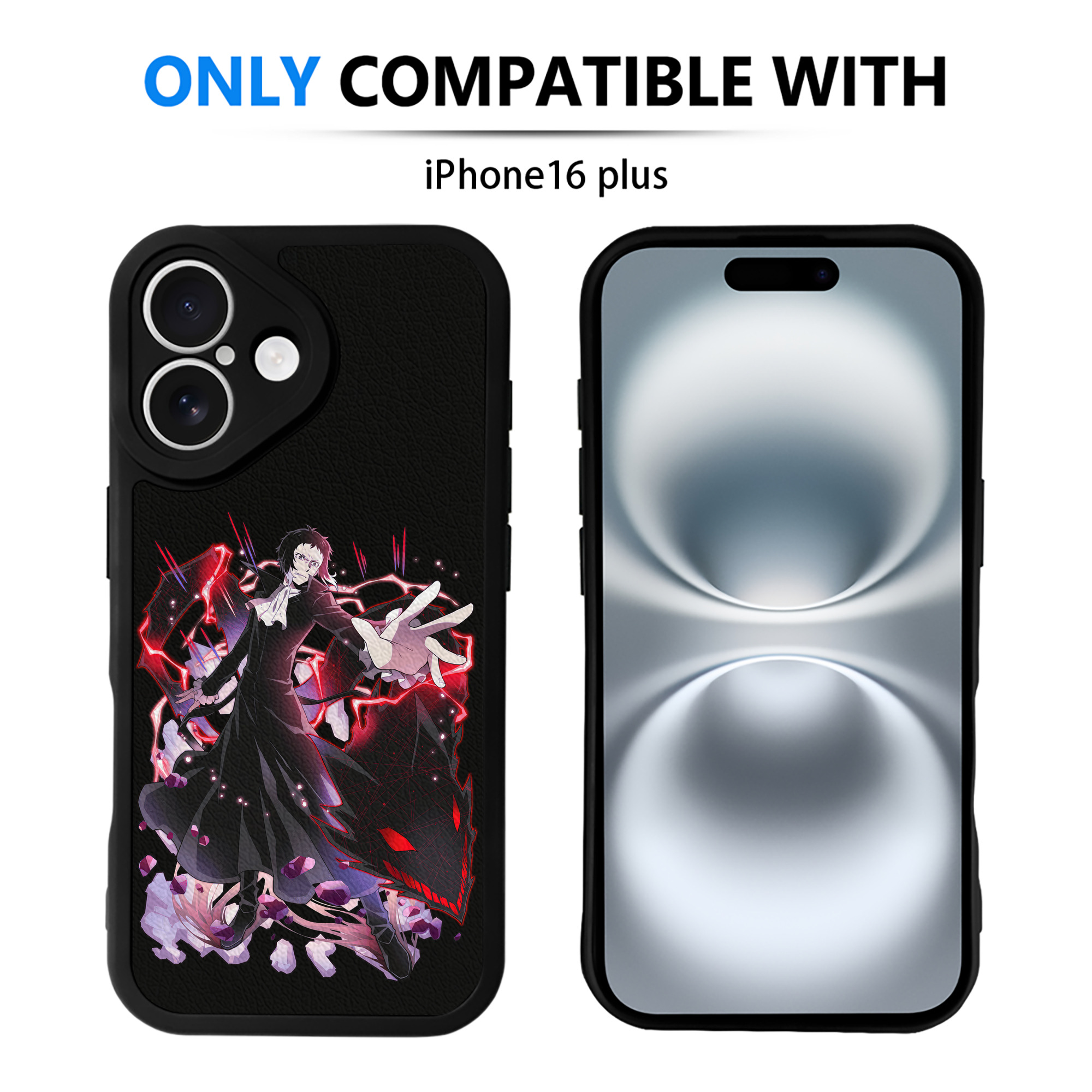 （画像用） 文豪ストレイドッグス Bungo Stray Dogs 【iPhone 16シリーズ対応】シリコンスマホケース（レザー調） 材質：シリコン